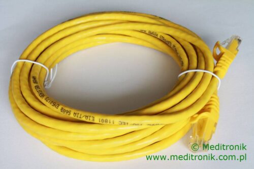 Patchcord UTP miedziany kat.6 (klasa E) linka żółty dł.5m kabel nieekranowany LAN RJ45