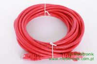 Patchcord UTP miedziany kat.6 (klasa E) linka czerwony dł.7m kabel nieekranowany LAN RJ45