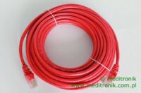 Patchcord RJ45 Kat.5e 10m U/UTP PVC miedziany czerwony