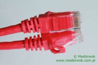 Patchcord UTP miedziany kat.6 (klasa E) linka czerwony dł.10m kabel nieekranowany LAN RJ45