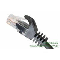 Patchcord UTP miedziany kat.6 (klasa E) linka czarny dł.15m kabel nieekranowany LAN RJ45