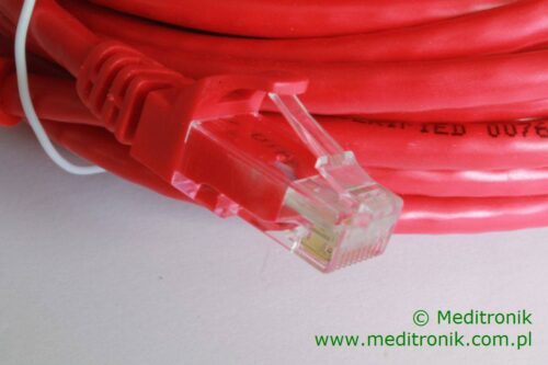 Patchcord UTP miedziany kat.6 (klasa E) linka czerwony dł.15m kabel nieekranowany LAN RJ45