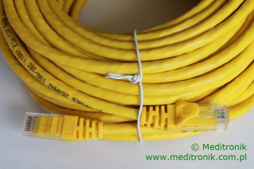 Patchcord UTP miedziany kat.6 (klasa E) linka żółty dł.20m kabel nieekranowany LAN RJ45