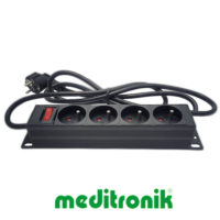 Listwa zasilająca 10" 4 gniazd 230V kabel 2m wtyk SCHUKO Listwa zasilająca 10" 4 gniazd 230V kabel 2m wtyk SCHUKO