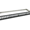 Patch panel pusty 19" modularny 24 porty 1U z podporą, niewyposażony ALANTEC