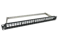 Patch panel pusty 19" modularny 24 porty 1U z podporą, niewyposażony ALANTEC