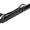 Listwa zasilająca PDU rack 19" 230v - 9 gniazd (typu e - cee 7/5), z diodą led, kabel 3,0m cee 7/7 ALANTEC