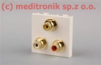 Adapter Mosaic 45x45 trzy gniazda RCA-RCA