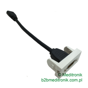 Adapter Mosaic 22,5x45 1M moduł HDMI V2.0 na kablu 15cm gniazdo HDMI/gniazdo HDMI