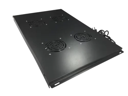 Panel wentylacyjny dachowy, 4 wentylatory, do szaf 600x800, kolor czarny ALANTEC