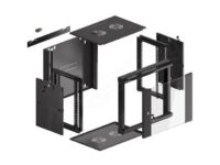 Szafa instalacyjna rack wisząca 19" 9U 600x450 czarna Lanberg (flat pack) v2
