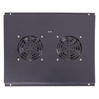 Panel wentylacyjny dachowy do szaf stojących, seria C 2 wentylatory, czarny
