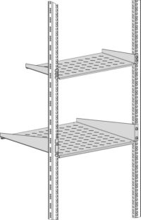 Półka stała 19" 1U mocowana na 2 belkach, 250mm