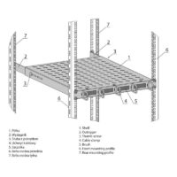 Półka stała 650mm z uchwytami mocowana na 4 belkach szara Półka stała 650mm z uchwytami mocowana na 4 belkach szara