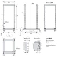 Stojak rack 19" SRX o skokowej regulacji położenia ram 42U