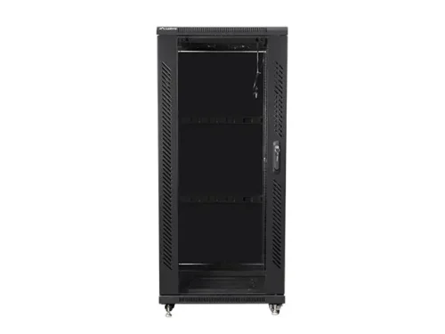 Szafa instalacyjna rack stojąca 19" 27U 600x800 czarna Lanberg (flat pack)