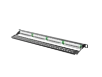 Patch panel 24 port 0.5U 19" kat.5e utp czarny Lanberg