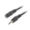 Przedłużacz audio minijack 3.5mm m/f 3 pin 3m czarny Lanberg Przedłużacz audio minijack 3.5mm m/f 3 pin 3m czarny Lanberg