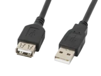 Przedłużacz usb-a m/f 2.0 1.8m czarny Lanberg