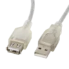 Przedłużacz usb-a m/f 2.0 5m przezroczysty ferryt Lanberg