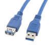 Przedłużacz usb-a m/f 3.0 3m niebieski Lanberg