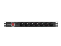 Listwa zasilająca rack pdu 19" Lanberg 1U 16a 7x 230v pl 2m czarna