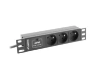 Listwa zasilająca rack pdu 10" Lanberg 1U 10a 2m 3x 230v pl czarna c14