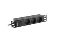 Listwa zasilająca rack pdu 10" Lanberg 1U 10a 2m 3x schuko czarna c14