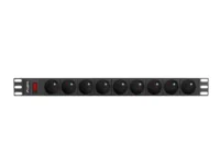 Listwa zasilająca rack pdu 19" Lanberg 1U 16a 9x 230v pl 3m czarna