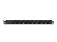 Listwa zasilająca rack pdu 19" Lanberg 1U 16a 3m 9x schuko czarna
