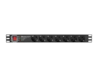 Listwa zasilająca rack pdu pro 19" Lanberg 1U 16a 7x schuko spd-3mp 2m czarna