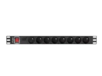 Listwa zasilająca rack pdu 19" Lanberg 1U 16a 8x 230v pl 2m czarna
