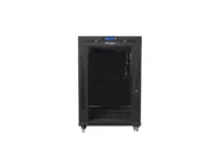 Szafa instalacyjna rack stojąca 19" 15U 600x800 czarna drzwi szklane lcd Lanberg (flat pack) v2 Szafa instalacyjna rack stojąca 19" 15U 600x800 czarna drzwi szklane lcd Lanberg (flat pack) v2