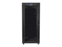 Szafa instalacyjna rack stojąca 19" 27U 800x1000 czarna drzwi szklane lcd Lanberg (flat pack) v2