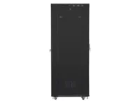 Szafa instalacyjna rack stojąca 19" 42U 800x1000 czarna drzwi szklane lcd Lanberg (flat pack) v2
