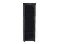 Szafa instalacyjna rack stojąca 19" 47U 800x1200 czarna drzwi szklane lcd Lanberg (flat pack) v2