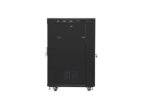 Szafa instalacyjna rack stojąca 19" 22U 800x800 czarna drzwi szklane lcd Lanberg (flat pack) v2