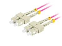 Patchcord światłowodowy mm SC-SC UPC duplex 3.0mm om4 50/125 lszh 2m fioletowy Lanberg