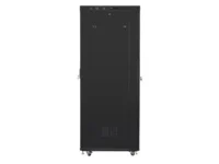 Szafa instalacyjna rack stojąca 19" 42U 600x1000 czarna drzwi szklane lcd Lanberg (flat pack) v2