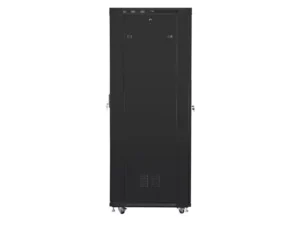 Szafa instalacyjna rack stojąca 19" 42U 600x1000 czarna drzwi szklane lcd Lanberg (flat pack) v2