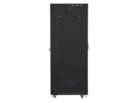 Szafa instalacyjna rack stojąca 19" 42U 600x1000 czarna drzwi szklane lcd Lanberg (flat pack) v2 Szafa instalacyjna rack stojąca 19" 42U 600x1000 czarna drzwi szklane lcd Lanberg (flat pack) v2