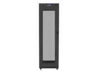 Szafa instalacyjna rack stojąca 19" 42U 600x800 czarna drzwi perforowane lcd Lanberg (flat pack) v2 Szafa instalacyjna rack stojąca 19" 42U 600x800 czarna drzwi perforowane lcd Lanberg (flat pack) v2