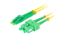 Patchcord światłowodowy sm sc/apc-lc/apc duplex 3.0mm lszh g657a1 2m żółty Lanberg