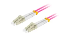 Patchcord światłowodowy mm lc-lc upc duplex 3.0mm om4 50/125 lszh 10m fioletowy Lanberg