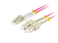 Patchcord światłowodowy mm LC-SC UPC duplex 3.0mm om4 50/125 lszh 1m fioletowy Lanberg