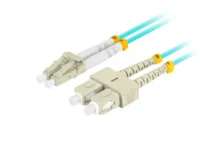 Patchcord światłowodowy mm lc/upc-sc/upc duplex 3.0mm om3 50/125 lszh 1m aqua Lanberg