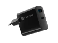 Ładowarka sieciowa Natec ribera gan 1x usb-a + 1x usb-c 45w czarna