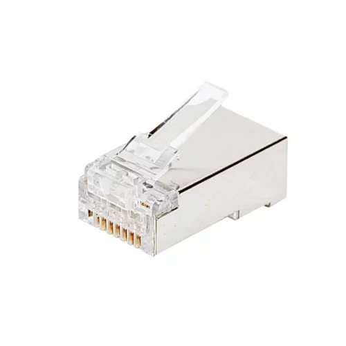 Wtyk RJ45 kat. 6 STP, srebrny op. 100 szt