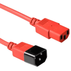 Kabel zasilający C13 - C14 czerwony 1,2m