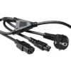 Kabel zasilający split CEE7/7 - 1xC13+1xC5 czarny 1m